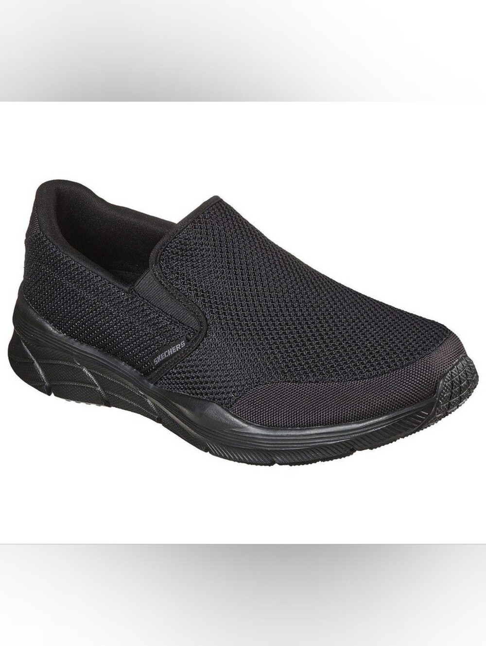 Skechers Mens Extra Wide 9.5/42.5 Black Slip-On Mesh Comfort Memory Foam Loafers
